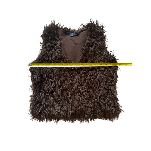 Boden Womens/Teens Faux Fur Vest with one Suede tie in front Size Medium Brown - Picture 3 of 9